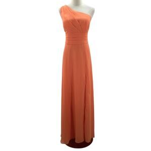 AW BRIDAL 14 XL plus orange chiffon wedding formal party maxi dress NEW b173